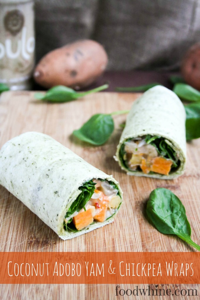 Coconut Adobo Yam & Chickpea Wraps