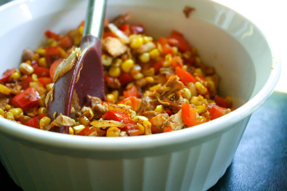 Mexican Chicken and Corn for taco filling or lettuce wraps