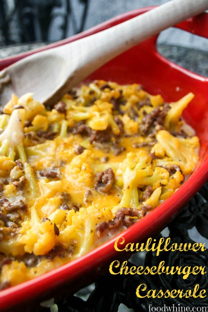 Cauliflower Cheeseburger Casserole