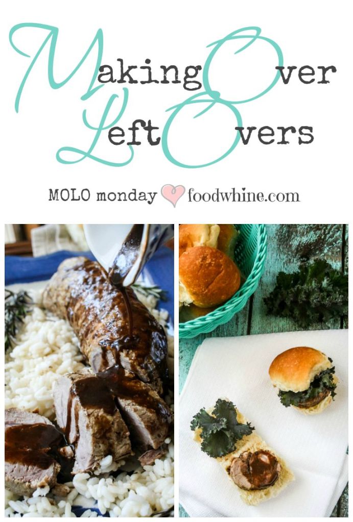 Making over leftover balsamic maple pork tenderloin into sliders