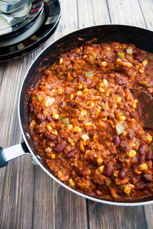 A meal template for creating customizable chili based on what you have on hand. This will make meal planning so much easier!
