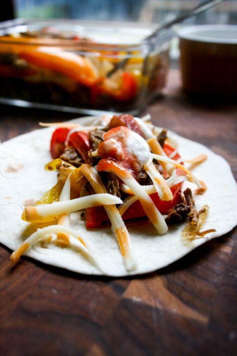 Making over leftover roast beef into fajitas