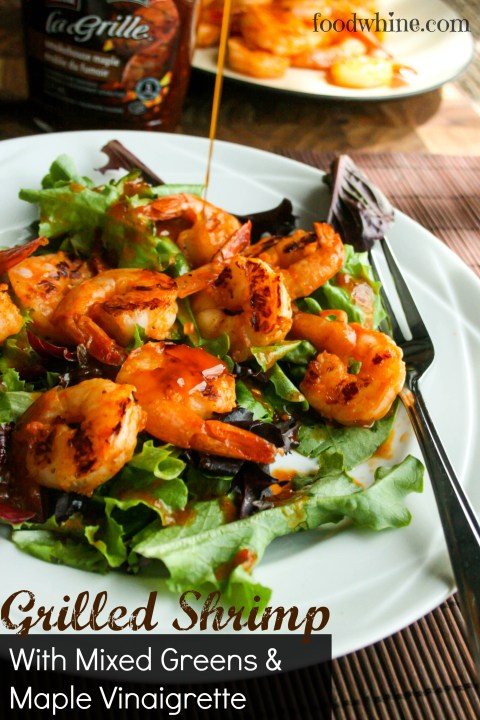 Grilled Shrimp with Mixed Greens and Maple Vinaigrette