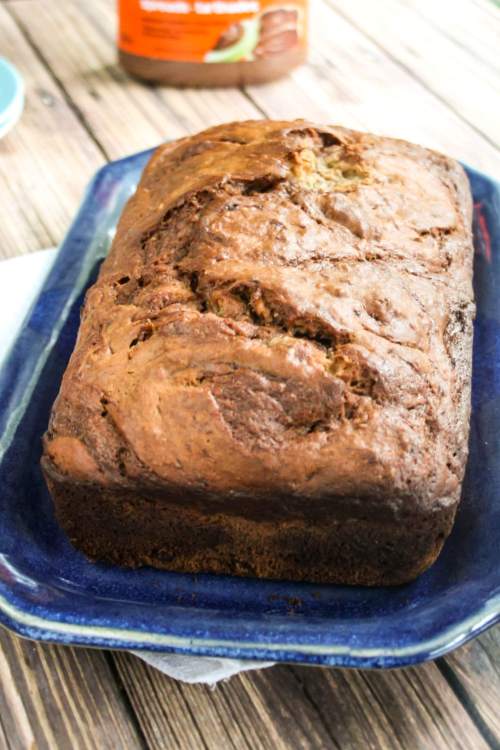 Chocolate Peanut Butter Marbled Banana Bread