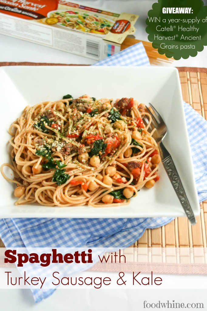 Spaghetti with Turkey Sausage and Kale