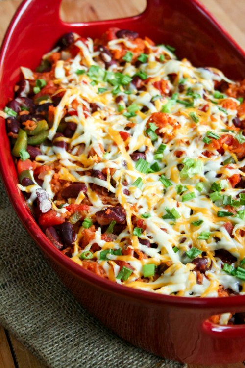 Spanish Rice and Bean Casserole