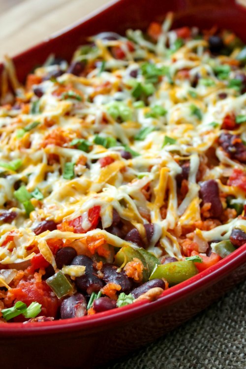 Spanish Rice and Bean Casserole