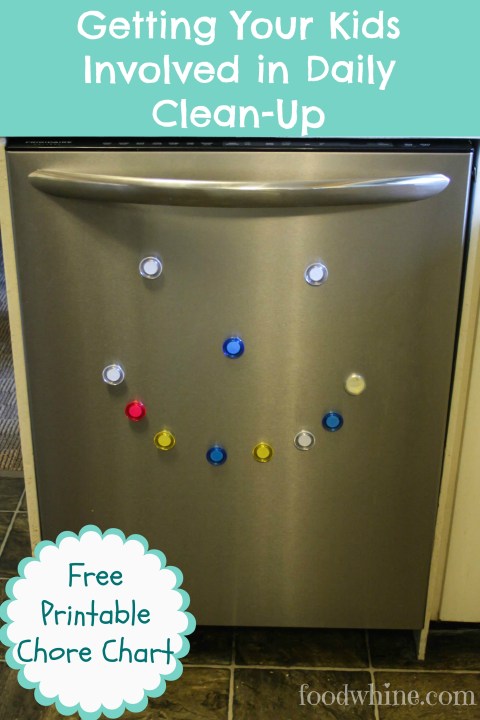 Getting your kids involved with daily clean-up {free printable chore chart!)