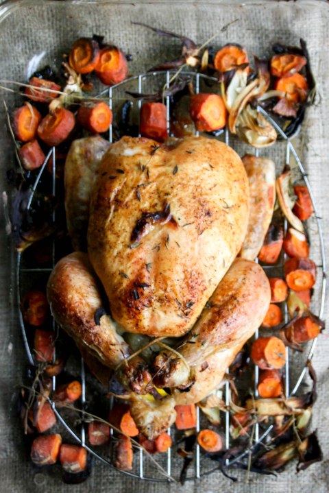 Roast Chicken With Carrots and Fennel