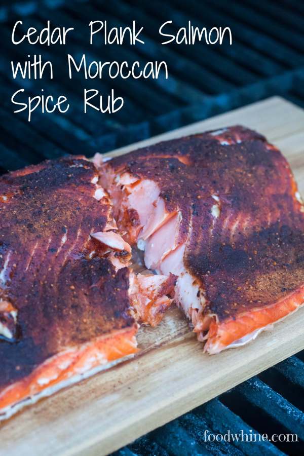 Salmon grilled on a cedar plank with a vibrant Moroccan spice rub. You'll never want salmon any other way once you try it!