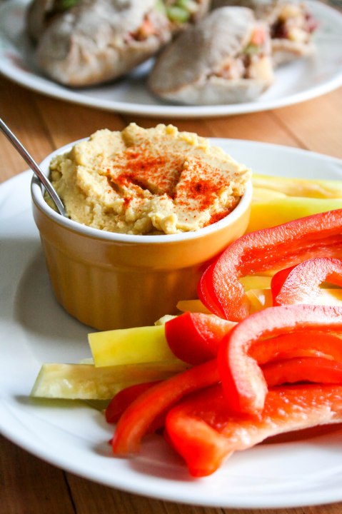 Tahini-Free Hummus with Bell Peppers