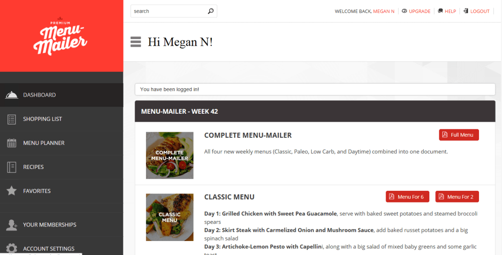Menumailer Dashboard