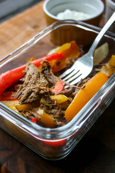 Beef Fajitas from leftover roast beef
