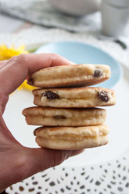 Welsh Cakes - like a cross between a pancake and a tea biscuit. My kids call them pancake cookies! Perfect for packing in lunches or as a snack on-the-go.